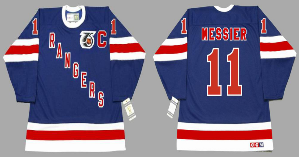 2019 Men New York Rangers 11 Messier blue style #4 CCM NHL jerseys